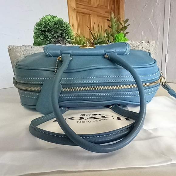 COACH VINTAGE LIGHT BLUE SM PENELOPE DOCTOR SATCHEL TOTE BAG PURSE 9768 RARE - Picture 7 of 11